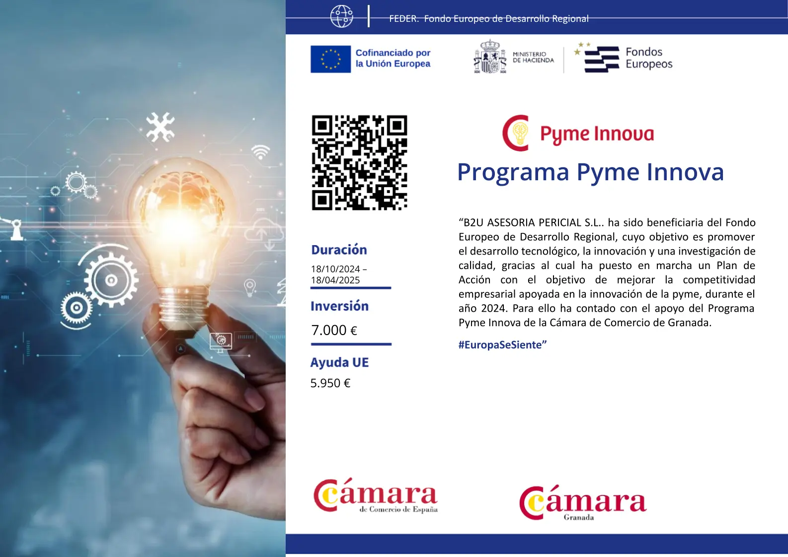 B2U Asesoría pericial, beneficiaria del programa Pyme Innova